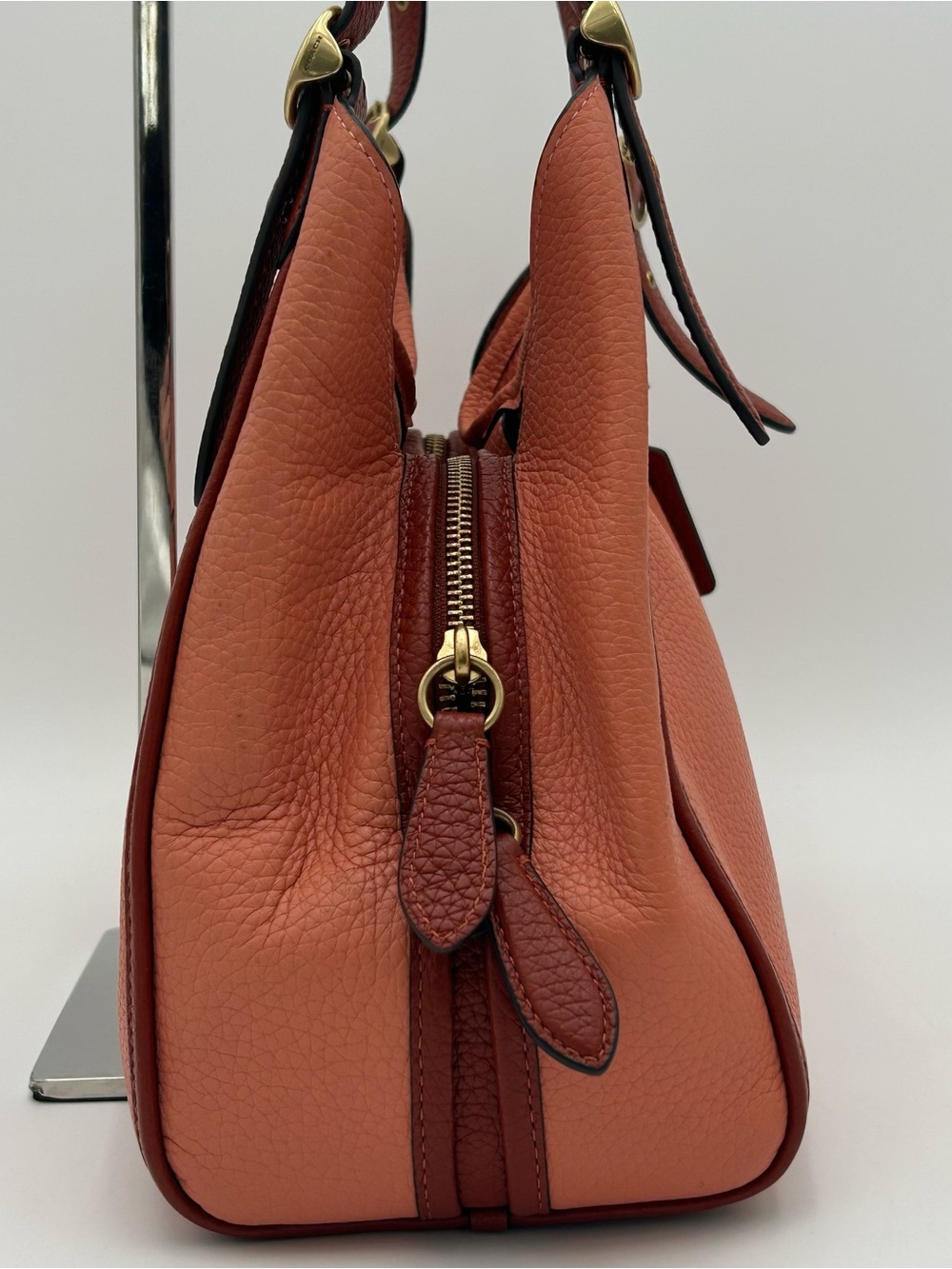 Coach Pebbled Leather Peach Lori Tote - Picture 7 of 16